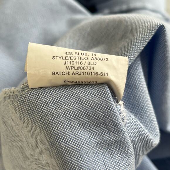 Arrow Boys Blue Long Sleeve Collared Button Up Dress School Uniform Shirt 14 - Picture 7 of 7